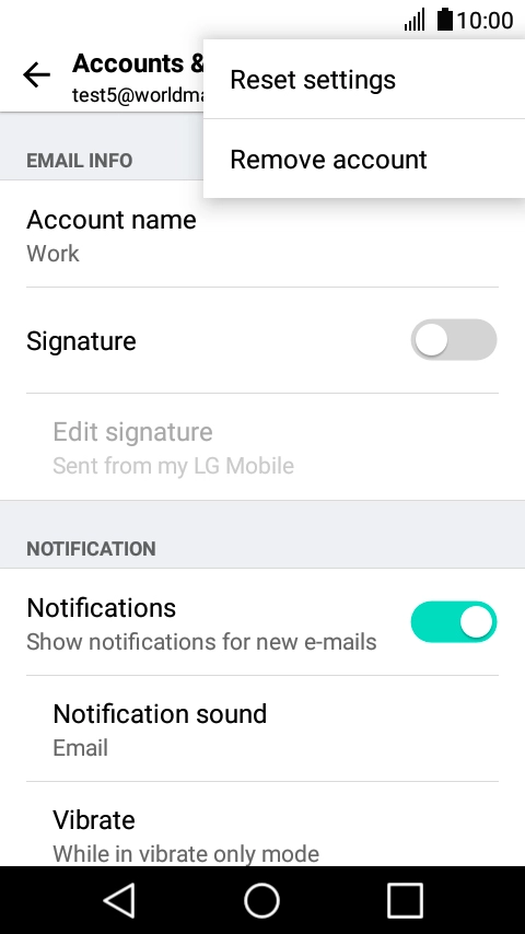 Press Remove account.