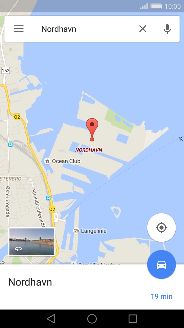 Press the destination at the bottom of the screen.