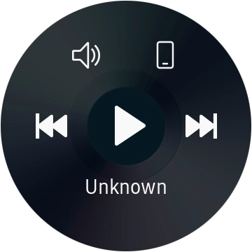 Press the storage device icon to select audio file playback from your smartwatch or your phone.