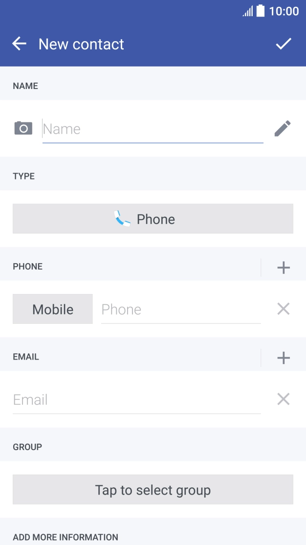 Press the address book field.