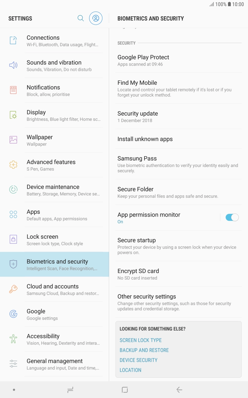 Press Other security settings. Press Other security settings.