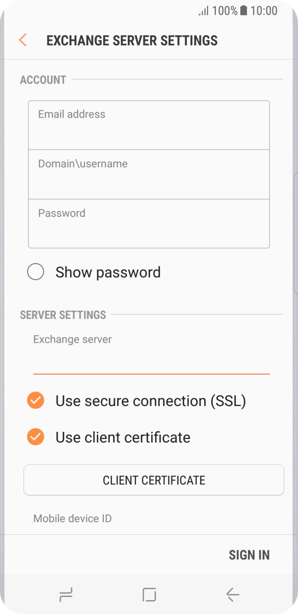 If you turn on the function, press CLIENT CERTIFICATE and follow the instructions on the screen to install the required certificate. If you turn on the function, press CLIENT CERTIFICATE and follow the instructions on the screen to install the required certificate.