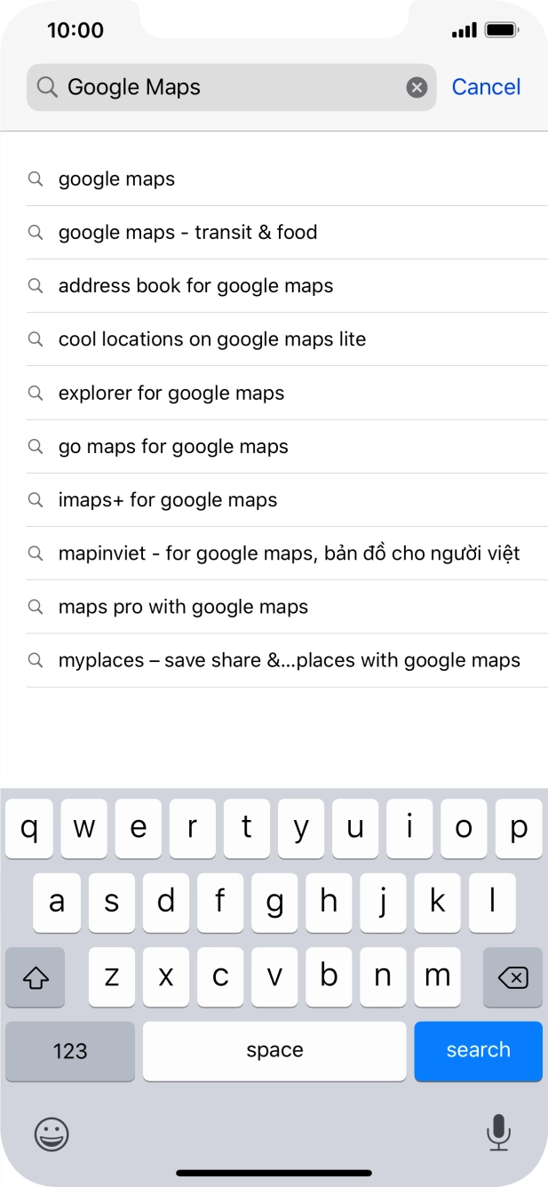 Key in Google Maps and press search.