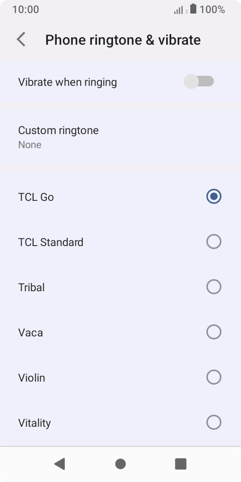 Press the different ring tones to hear them.