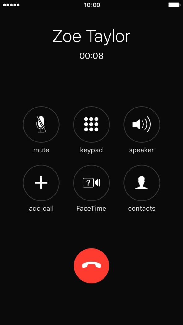 Press the end call icon to end the other call.