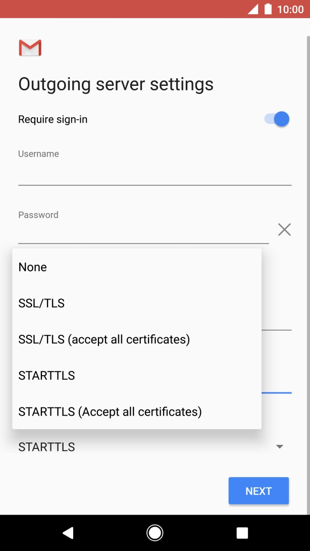 Press SSL/TLS to turn on the function.