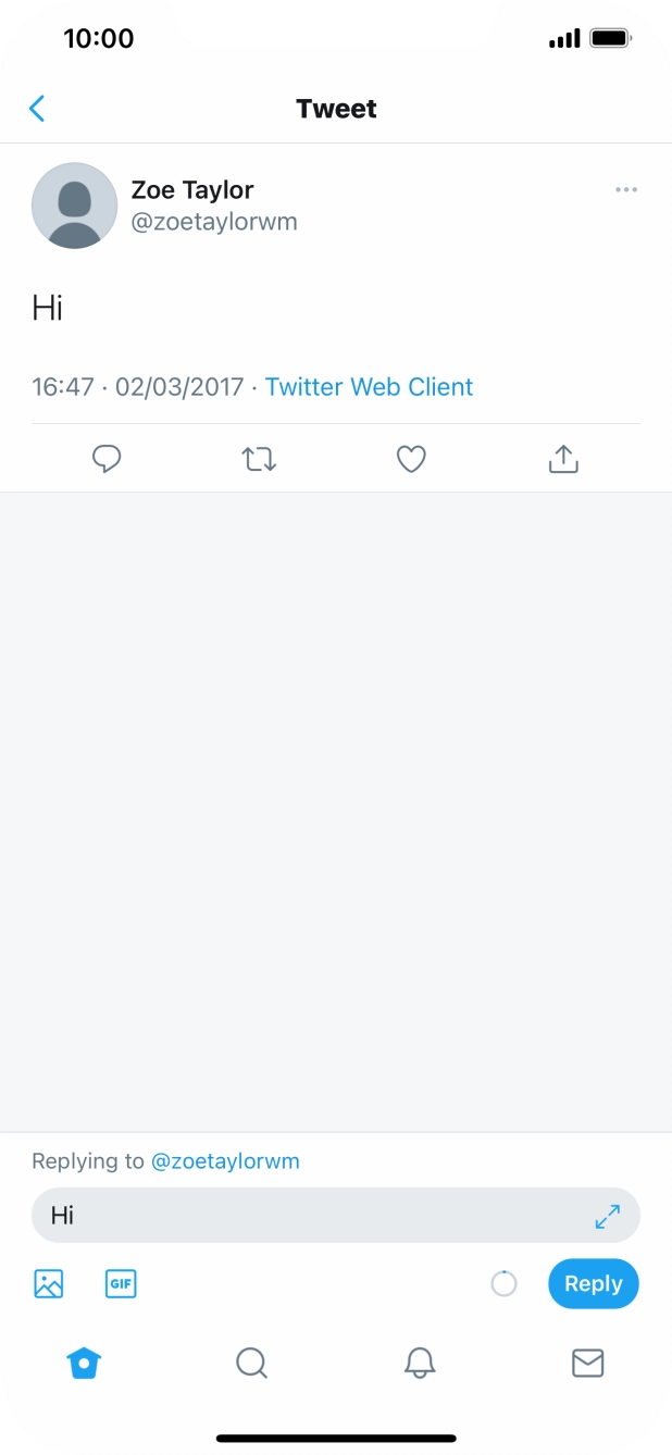 Write the required reply and press Reply.