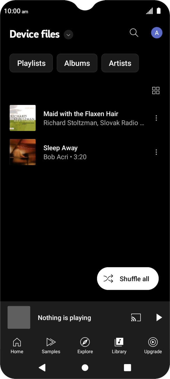 Press the required audio file.