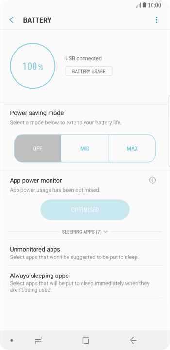 Press the required setting. Press the required setting.