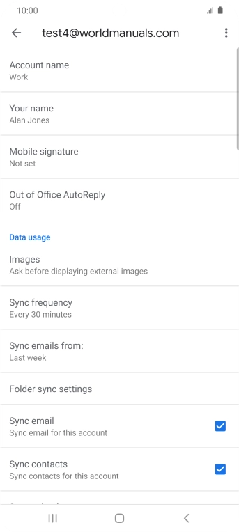 Press Account name and key in the required name. Press Account name and key in the required name.