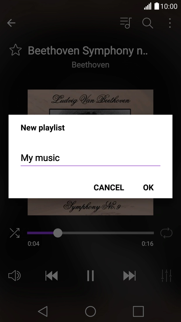 Key in a name for the playlist and press OK.