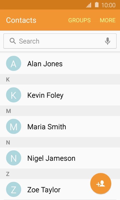 Press the required contact.