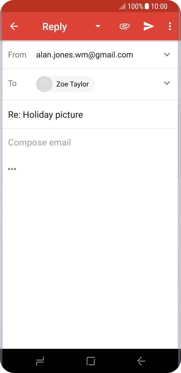 Press the text input field and write the required text.