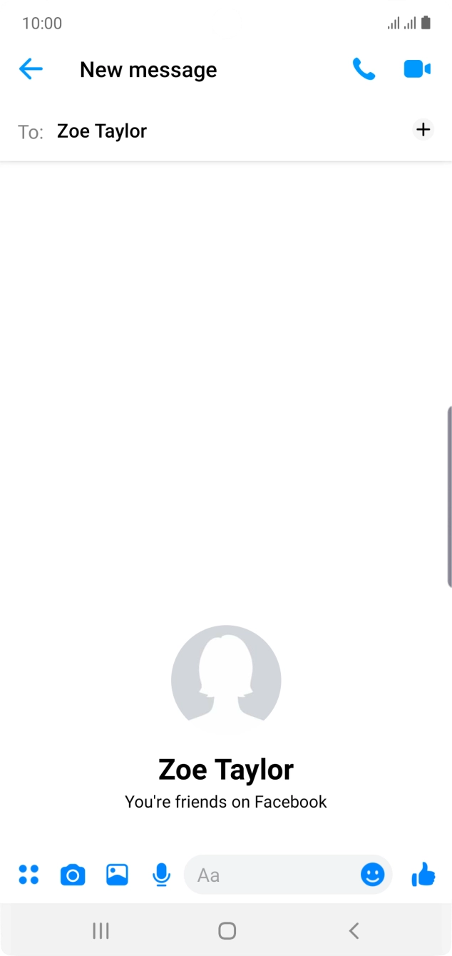 Press the text input field and write the required message.