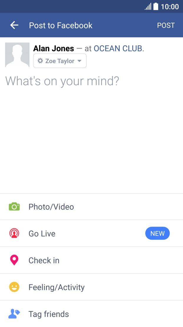 Press the text input field.