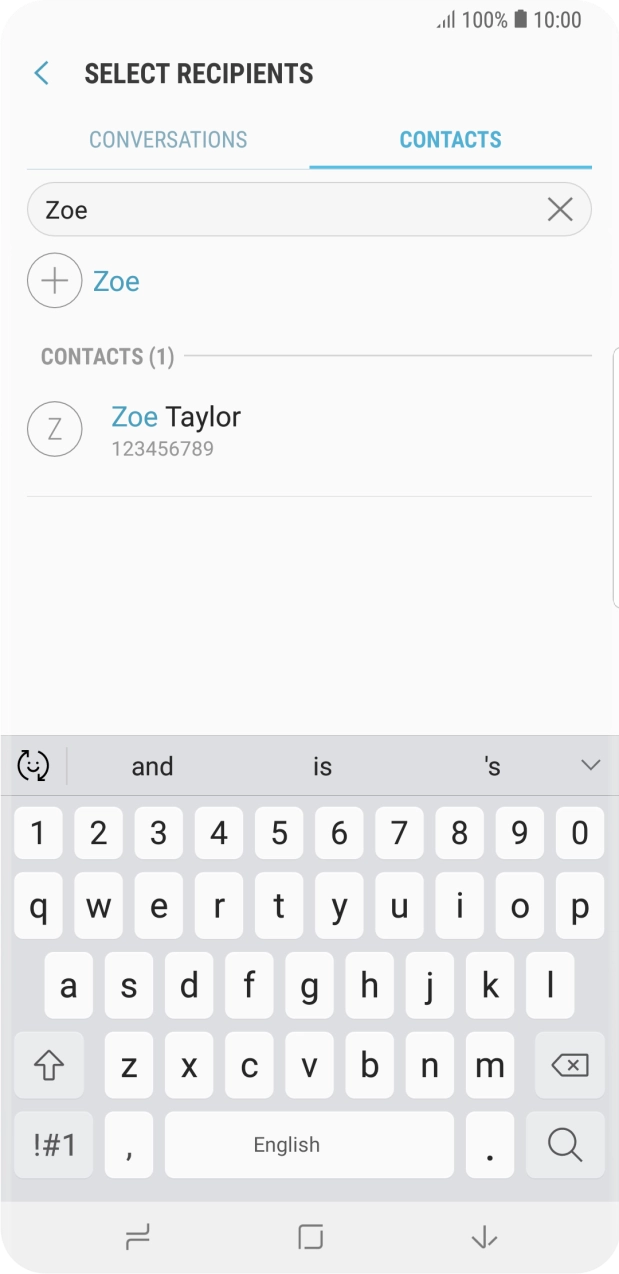 Press the required contact.