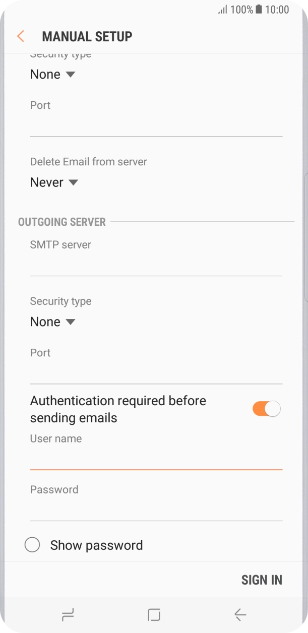 Press the field below 