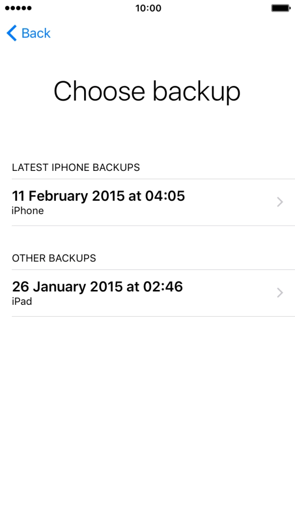 Press the required backup and your phone restores the contents of the selected backup. Follow the instructions on the screen to complete the activation.