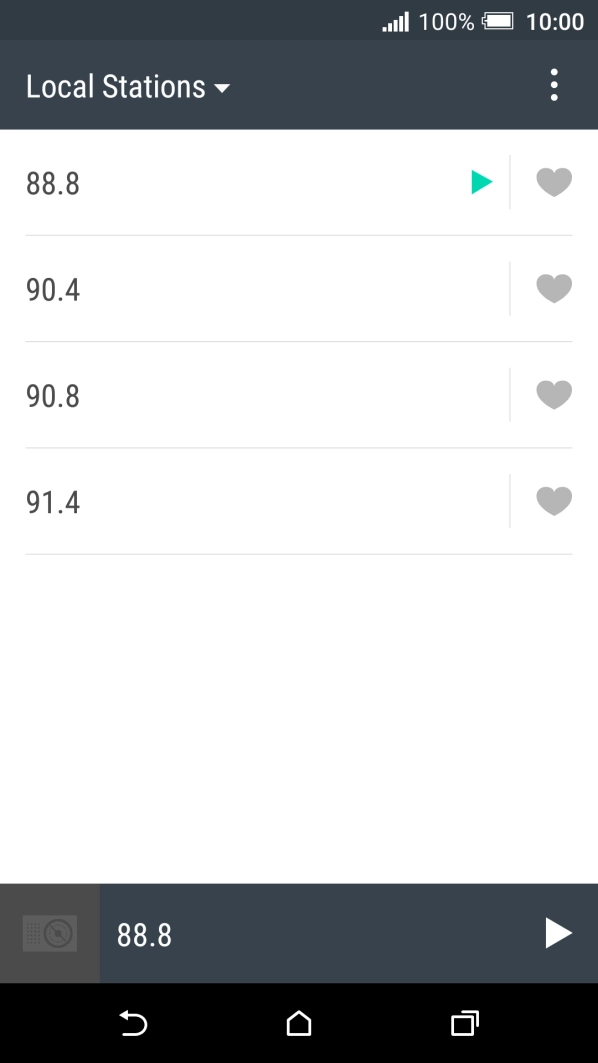 Press the play icon and wait while your phone searches for channels.