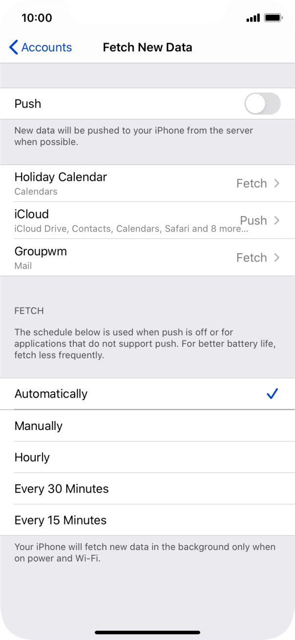 If you turn off the function, press the required setting.