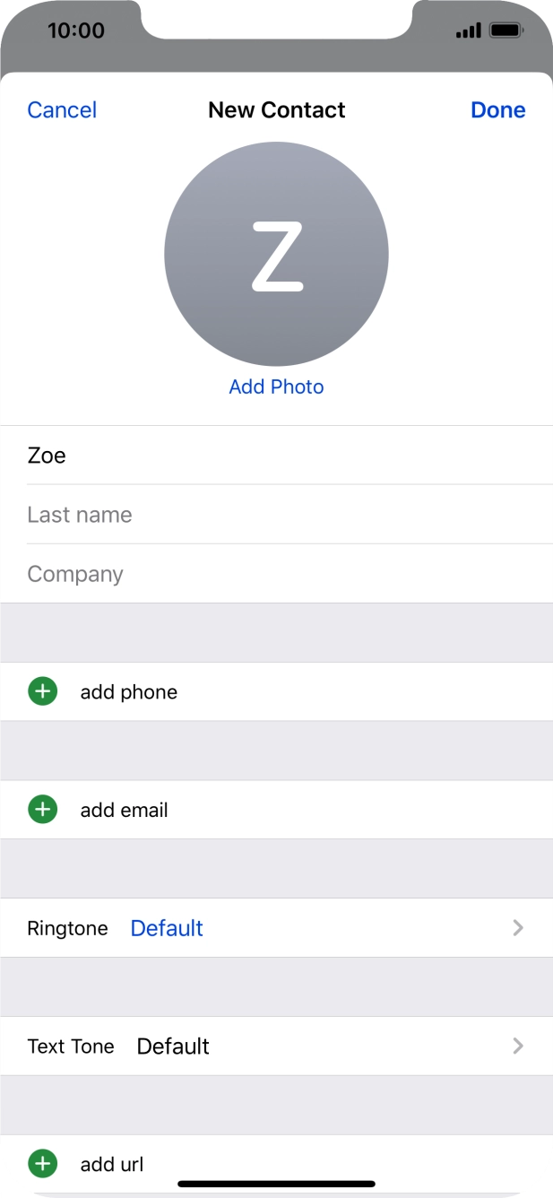 Press Last name and key in the last name.