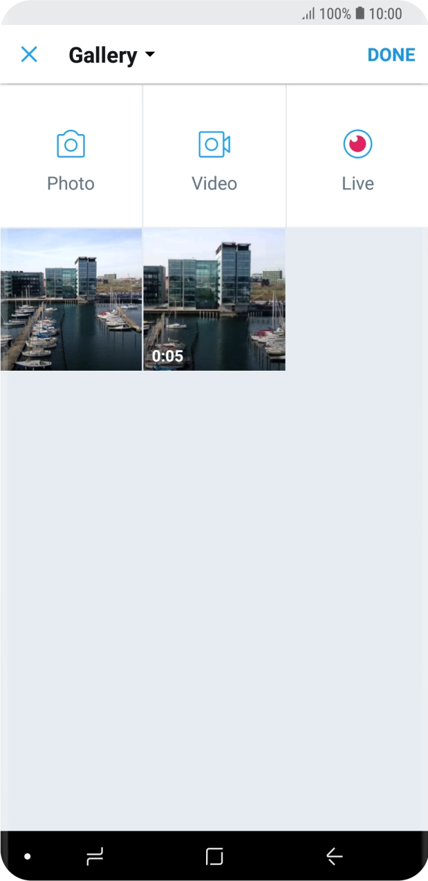 Press the required picture or video clip.