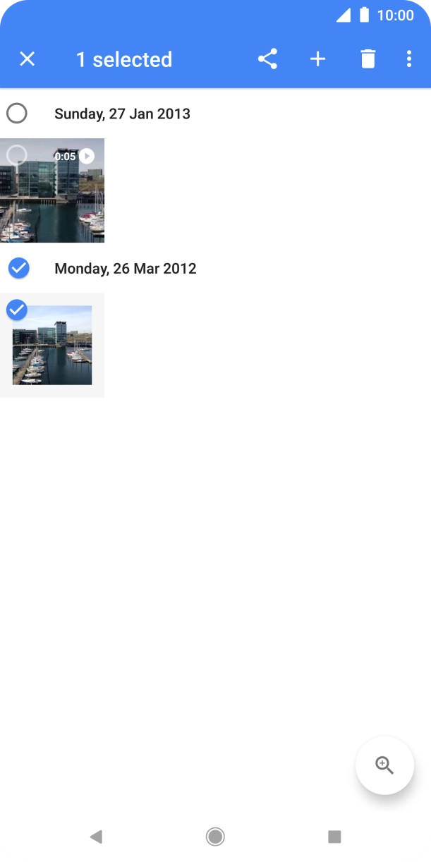 Press the required pictures or video clips to add them. Press the required pictures or video clips to add them.