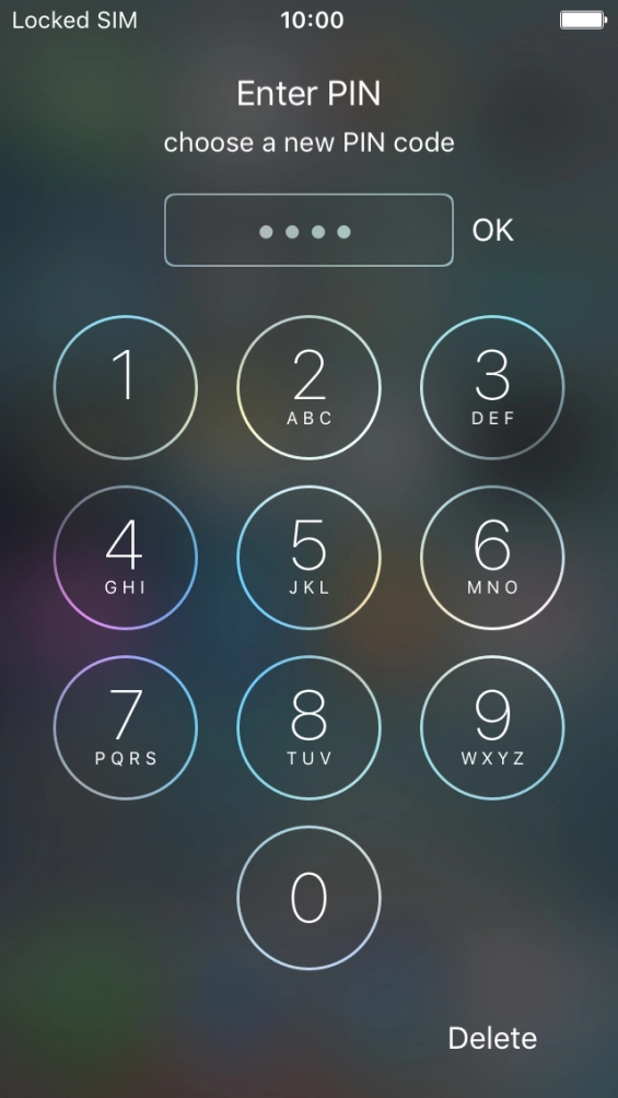 Key in a new four-digit PIN and press OK.