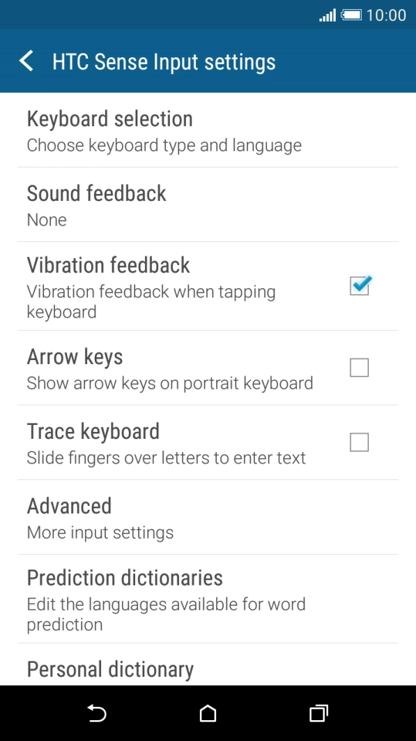 Press Keyboard selection.
