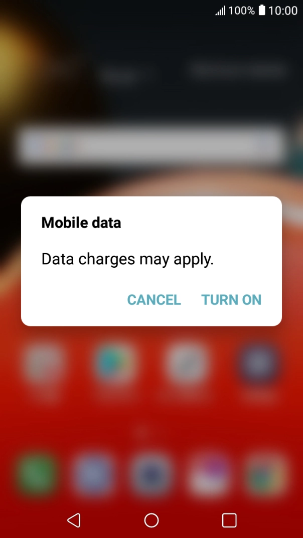 If you turn on the function, press TURN ON.