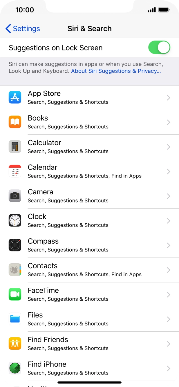 Press the required application.