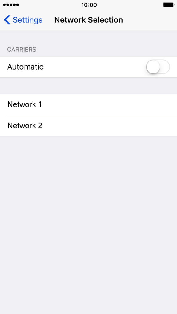 If you turn off the function, press the required network.