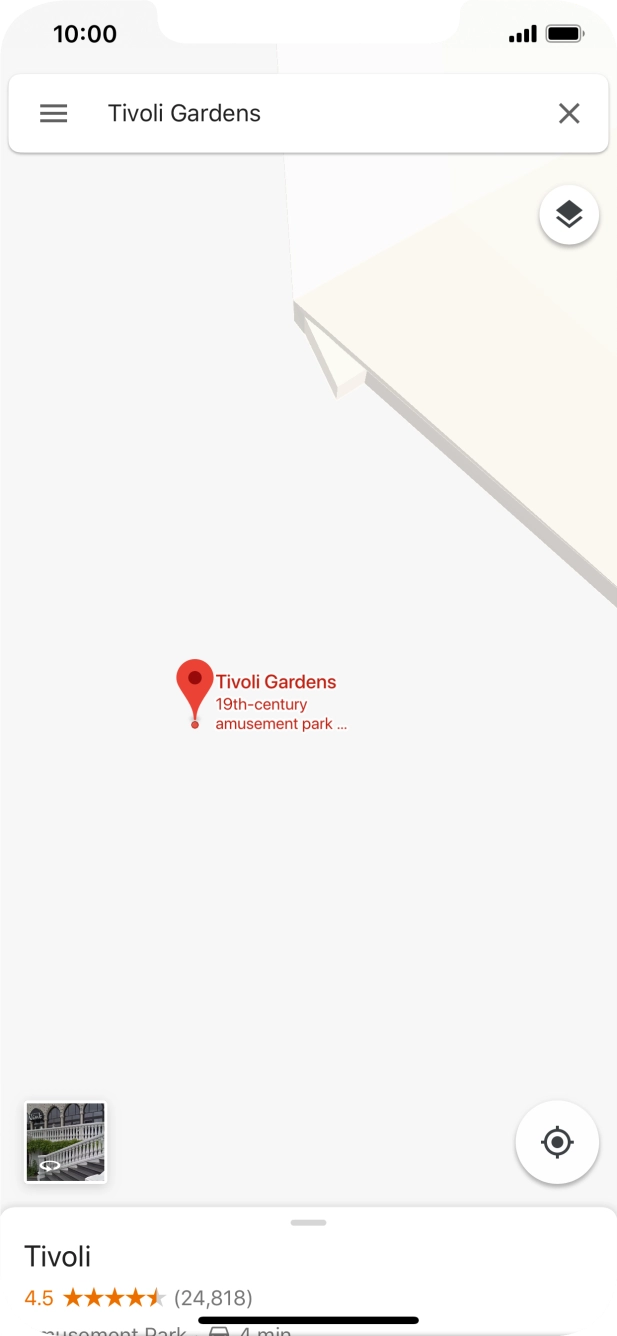 Press the destination at the bottom of the screen.