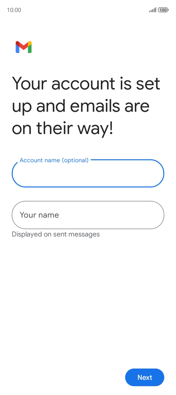 Press Your name and key in the required sender name.