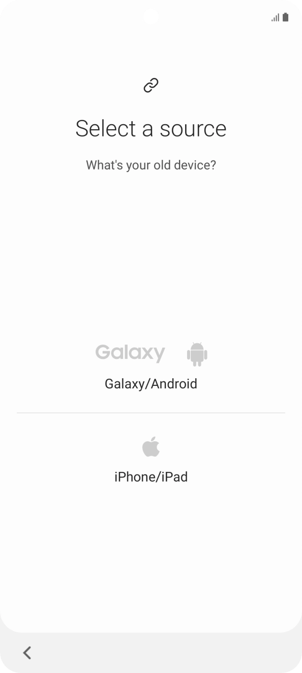 Press the required setting and follow the instructions on the screen to transfer the content from another phone.