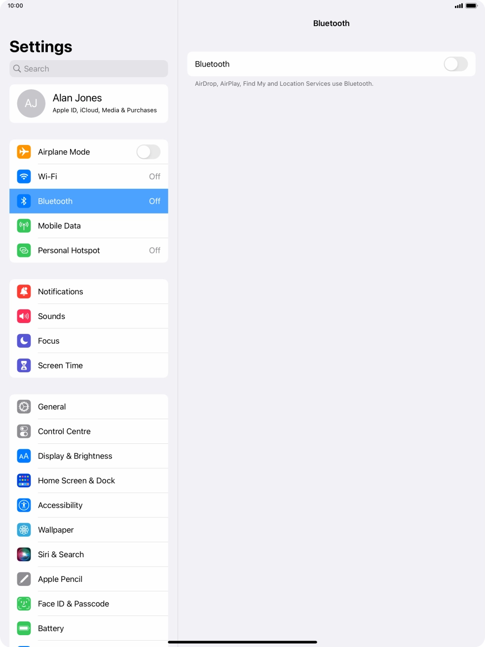 Press the indicator next to 