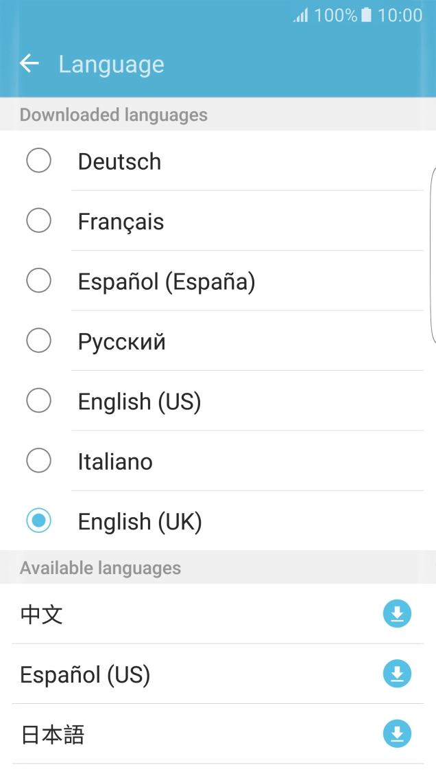 Press the required language.