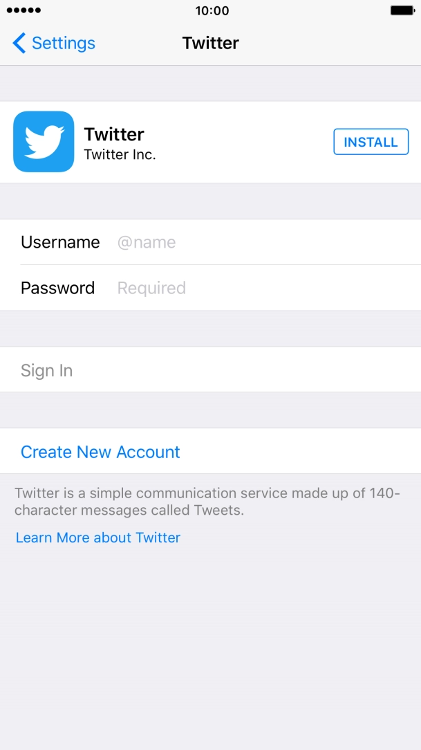 Press INSTALL and wait while Twitter is installed.
