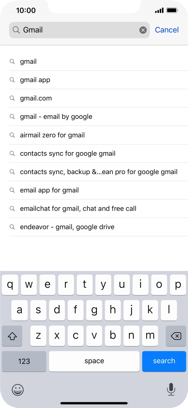Key in Gmail and press search.