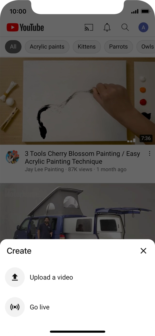 Press Upload a video.