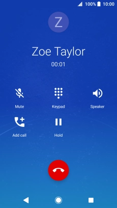 Press the end call icon.