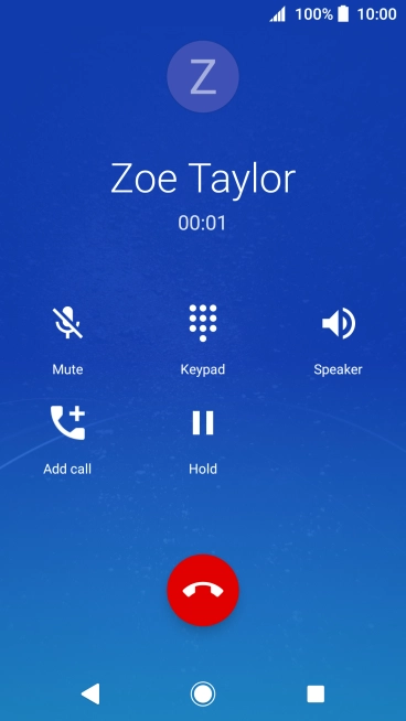 Press the end call icon.