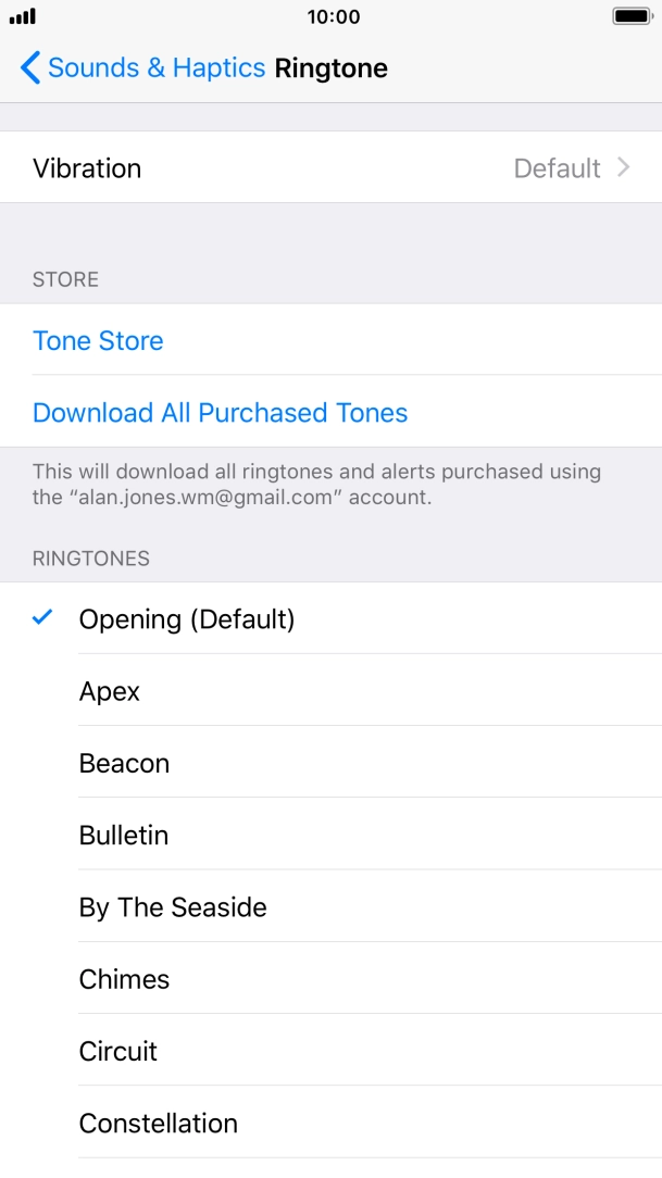 Press the different ring tones to hear them.