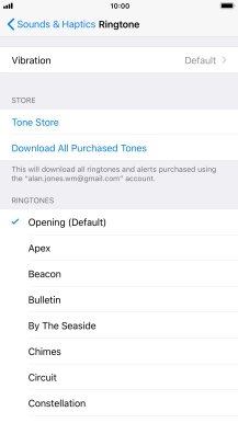 Press the different ring tones to hear them.