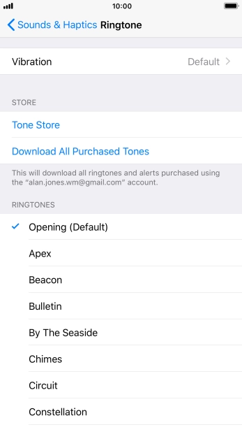 Press the different ring tones to hear them.