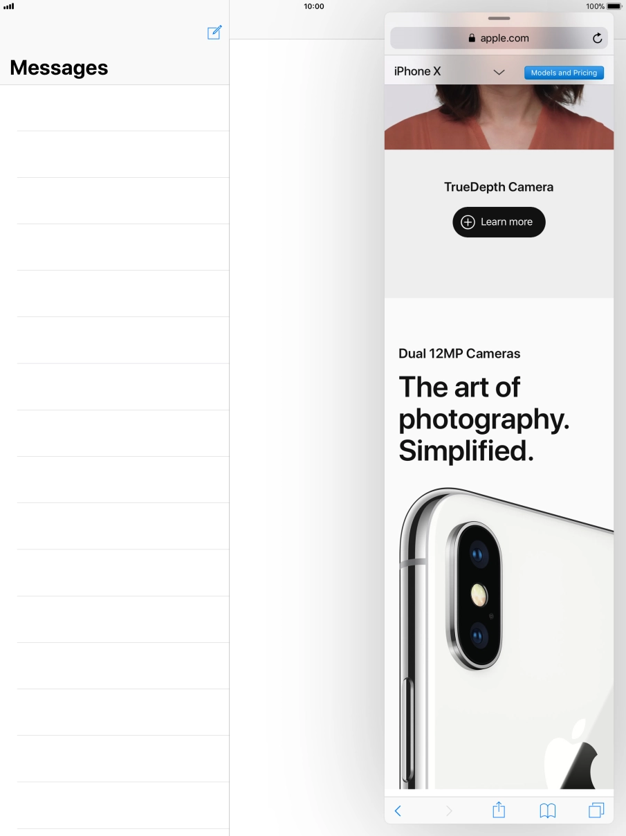 The application now displays on top of the other open application.