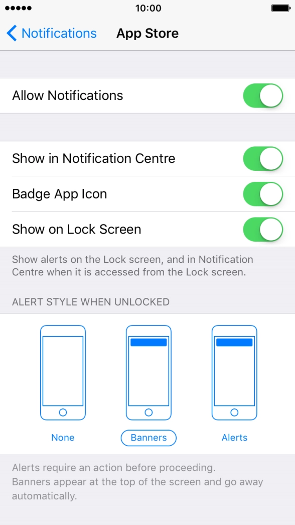 Press the indicator next to 