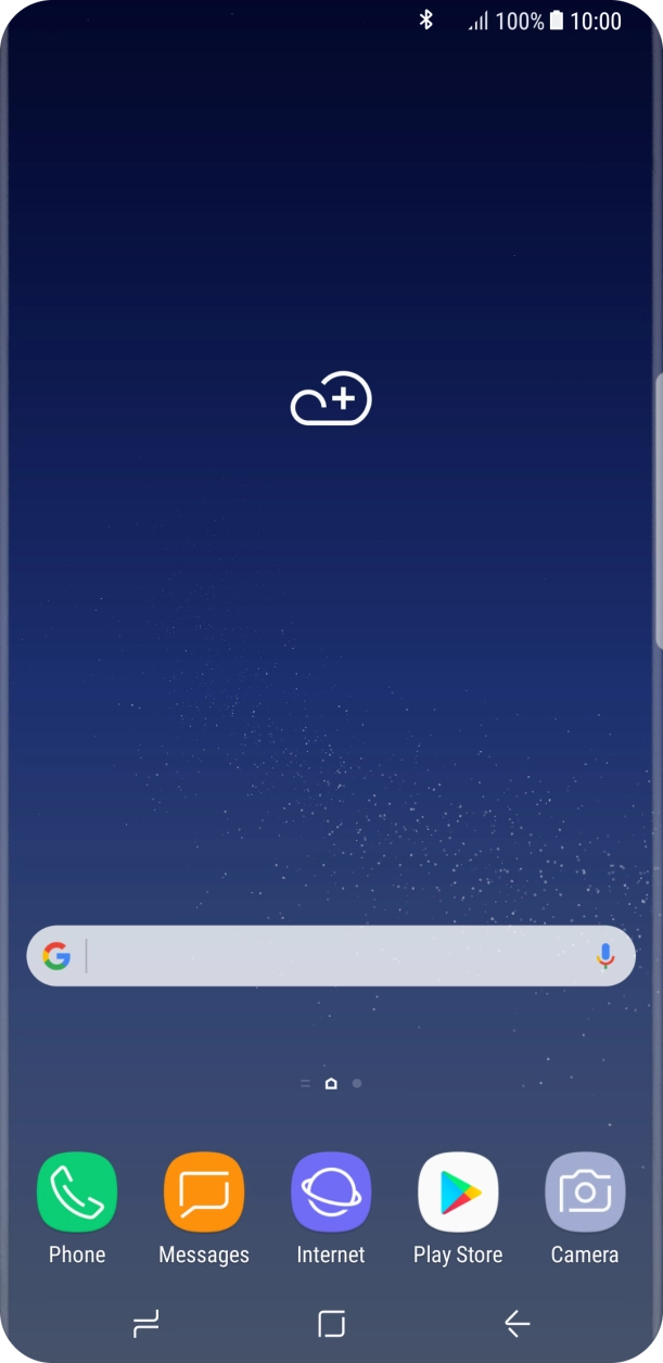 The Bluetooth icon shows that Bluetooth is turned on.