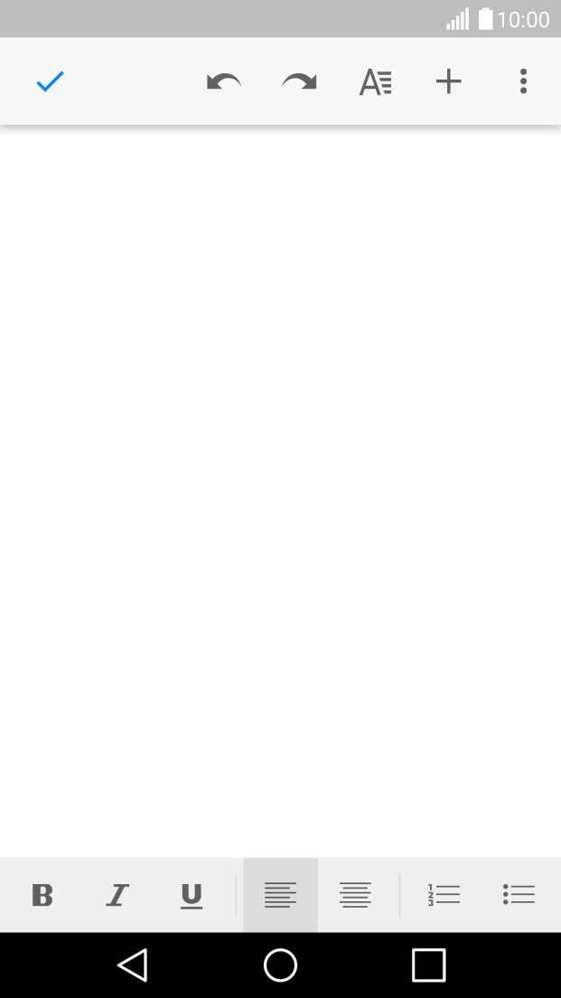 Press the text input field and write the text for your note.
