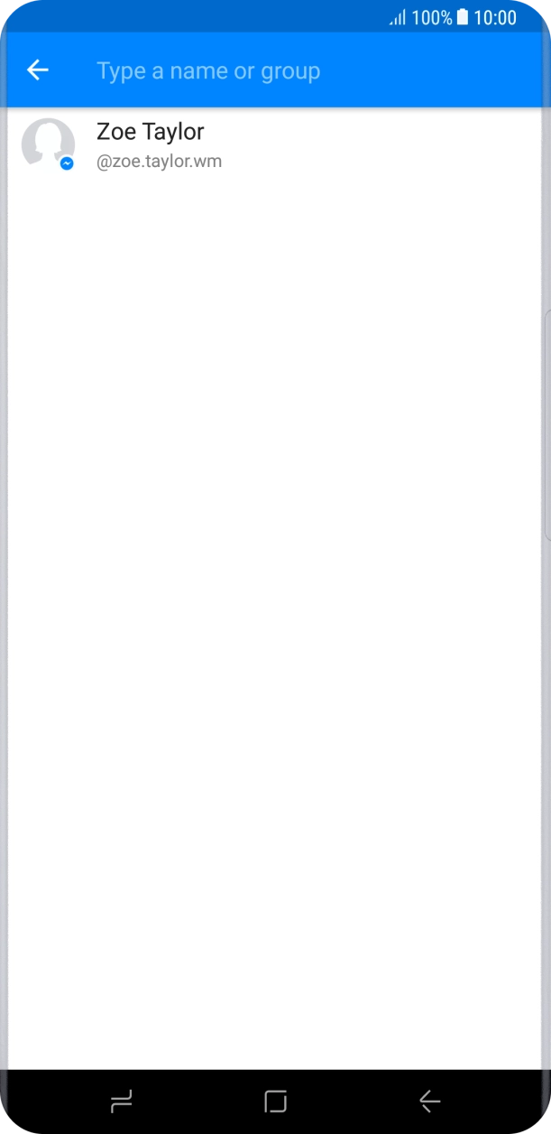 Press the search field and key in the first letters of the recipient's name.